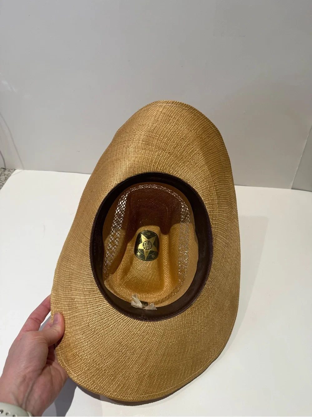 Texas Hats Straw Cowboy Hat Woven Western Sun Hat Accent Feather Band Size 7